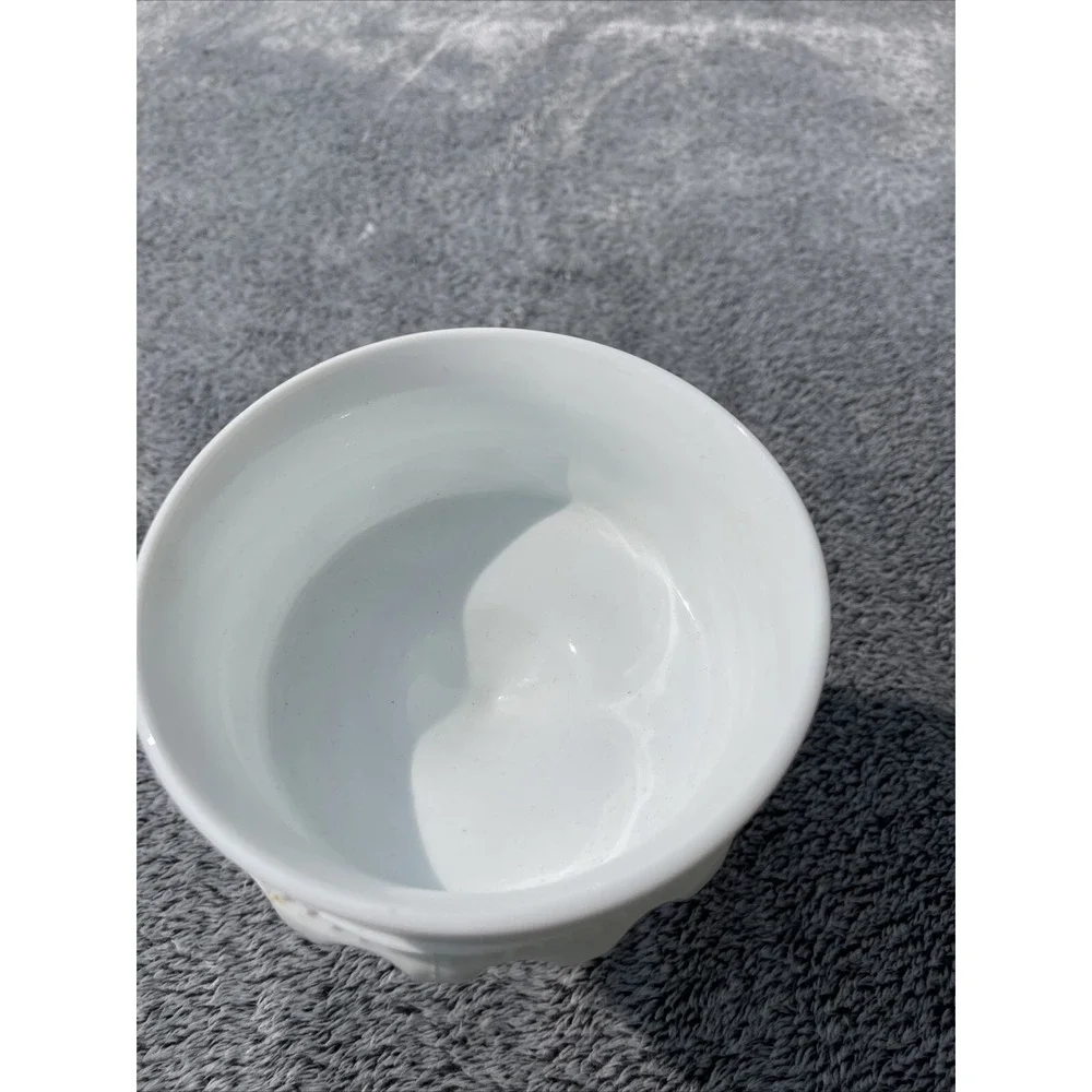 Indiana Glass White Milk Glass King Crown Thumbprint Pedestal Candy Dish